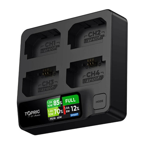 Accsoon TOPRIG 4-Bay NP-FZ100 Fast Charger