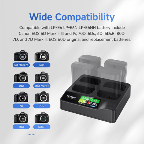 Accsoon TOPRIG 4-Bay LP-E6 Fast Charger