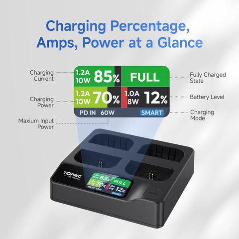 Accsoon TOPRIG 4-Bay LP-E6 Fast Charger