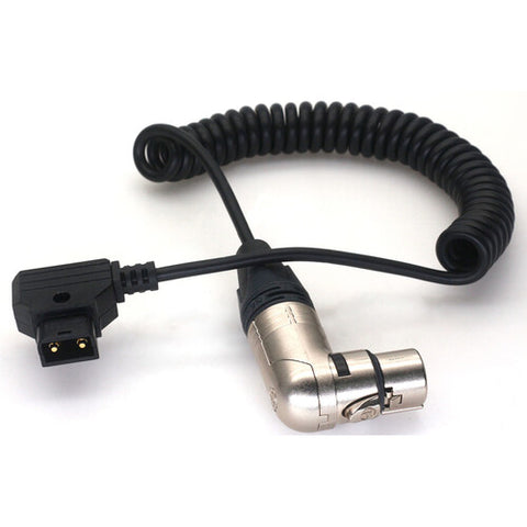 DigitalFoto Coiled D-Tap to Neutrik XLR 3-Female Power Cable for SmallHD Cine 24 Monitor (13" to 19")