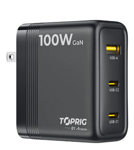 Accsoon Toprig 100W 4-Bay NP- F Fast Charger with US GaN Charger