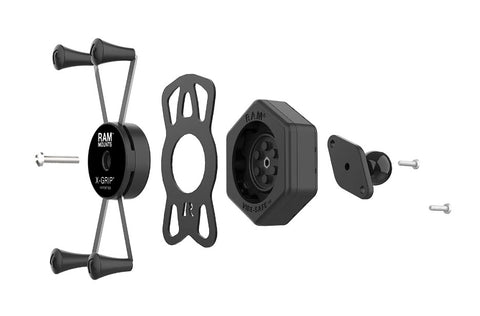 RAM Mount X-Grip Large Phone Holder w/ 1" Ball and Vibe-Safe Adapter