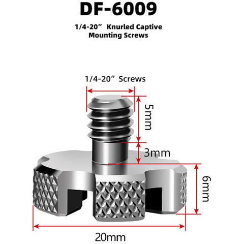 DigitalFoto1/4"-20 Knurled Captive Mounting Screw Set (2-Pack)