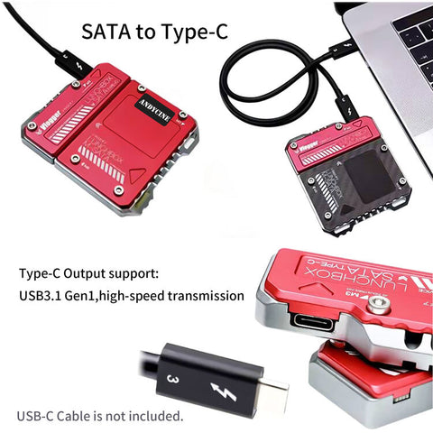 AndyCine USB Type-C Reader for LunchBox SATA SSD