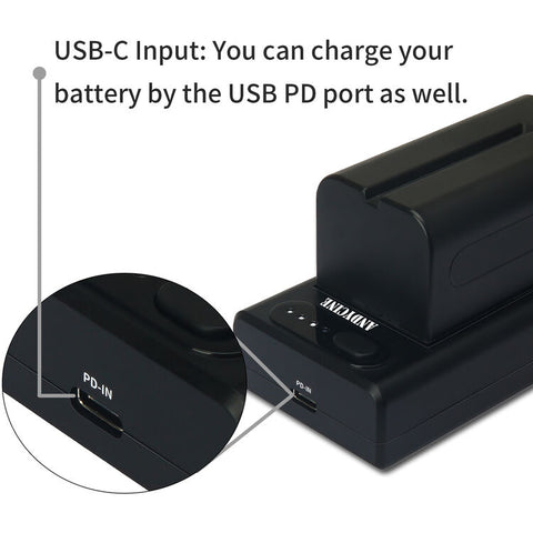 AndyCine NP-F Battery Plate w/ D-Tap & USB Outputs