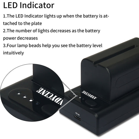 AndyCine NP-F Battery Plate w/ D-Tap & USB Outputs