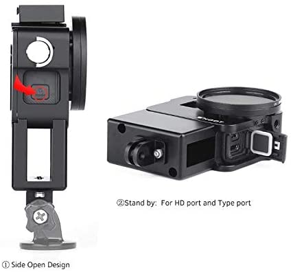 Aluminum Case w/ Audio Adapter Holder for GoPro Hero5/6/7 Black