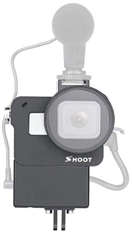 Aluminum Case w/ Audio Adapter Holder for GoPro Hero5/6/7 Black