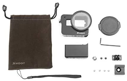 Aluminum Case w/ Audio Adapter Holder for GoPro Hero5/6/7 Black