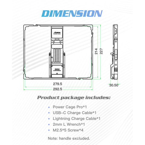 Accsoon Power Cage Pro for iPad Pro 12.9" (3rd to 5th Gen)