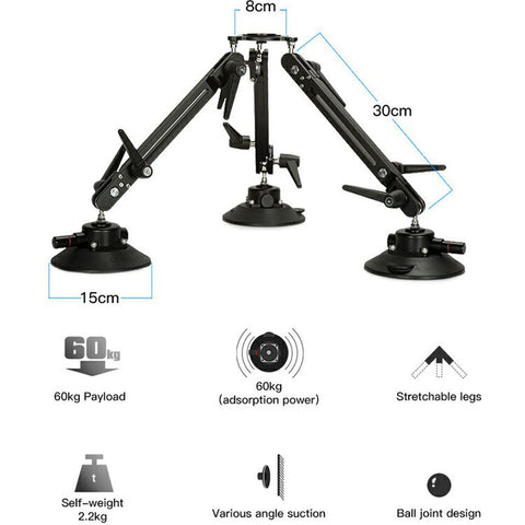 DigitalFoto Suction Cup Car Mounting System w/ Safety Strap