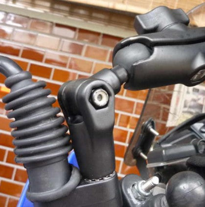 Rétroviseur de moto torsadé et inclinable à montage RAM, base sphérique de 1 "