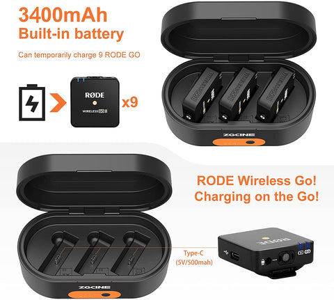 Charging Case for Rode Wireless GO/Wireless GO II Microphone System