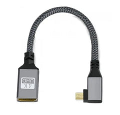 Câble Micro-HDMI mâle vers HDMI femelle à angle gauche DigitalFoto Solution 4K (7,8")