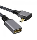 DigitalFoto Solution 4K Left-Angle Micro-HDMI Male to HDMI Female Cable (7.8")