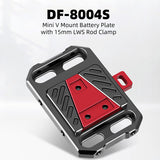 DigitalFoto DF-8004S Mini plaque de batterie à montage en V avec pince à tige LWS de 15 mm