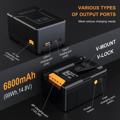 Batterie ZG CINE V-Mount 99 Wh 6 800 mAh