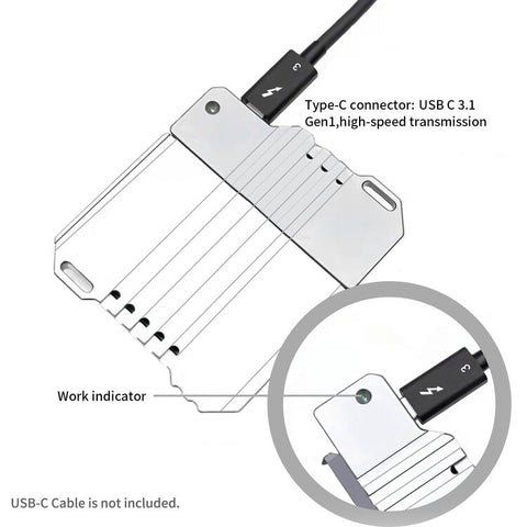 AndyCine Lecteur USB Type-C pour LunchBox SATA SSD