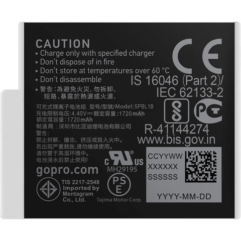 GoPro Enduro Batterie Li-Ion Rechargeable pour Hero9/10 Noir