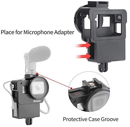 Aluminum Case w/ Audio Adapter Holder for GoPro Hero5/6/7 Black