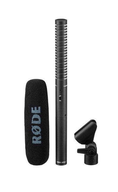 Microphone canon à condensateur Rode NTG2 alimenté par batterie ou fan