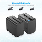Power Pack 4x NP-F batteries w/ Quad AC Wall Charger