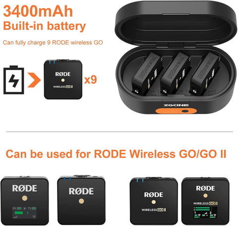 Charging Case for Rode Wireless GO/Wireless GO II Microphone System